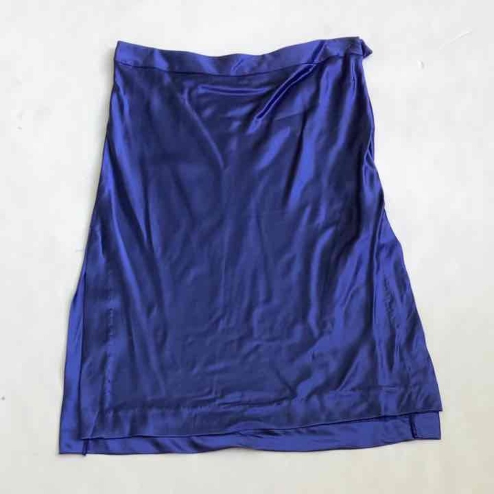 Guess Collection Sleek Midi Skirt Side Slit Satin Cocktail Party Evening sz 8